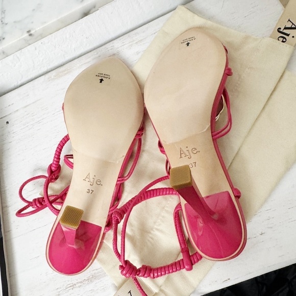 NEW Aje Mirage Leather Strappy Heel - Picture 7 of 7